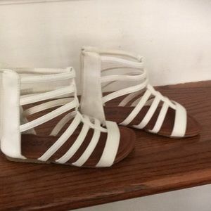 Girls white gladiator sandals